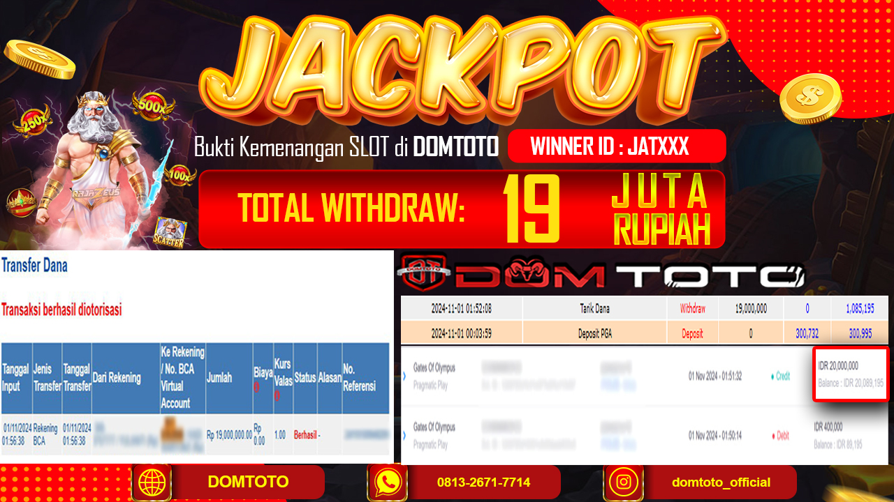 JACKPOT SLOT GATES OF OLYMPUS 01 NOVEMBER 2024